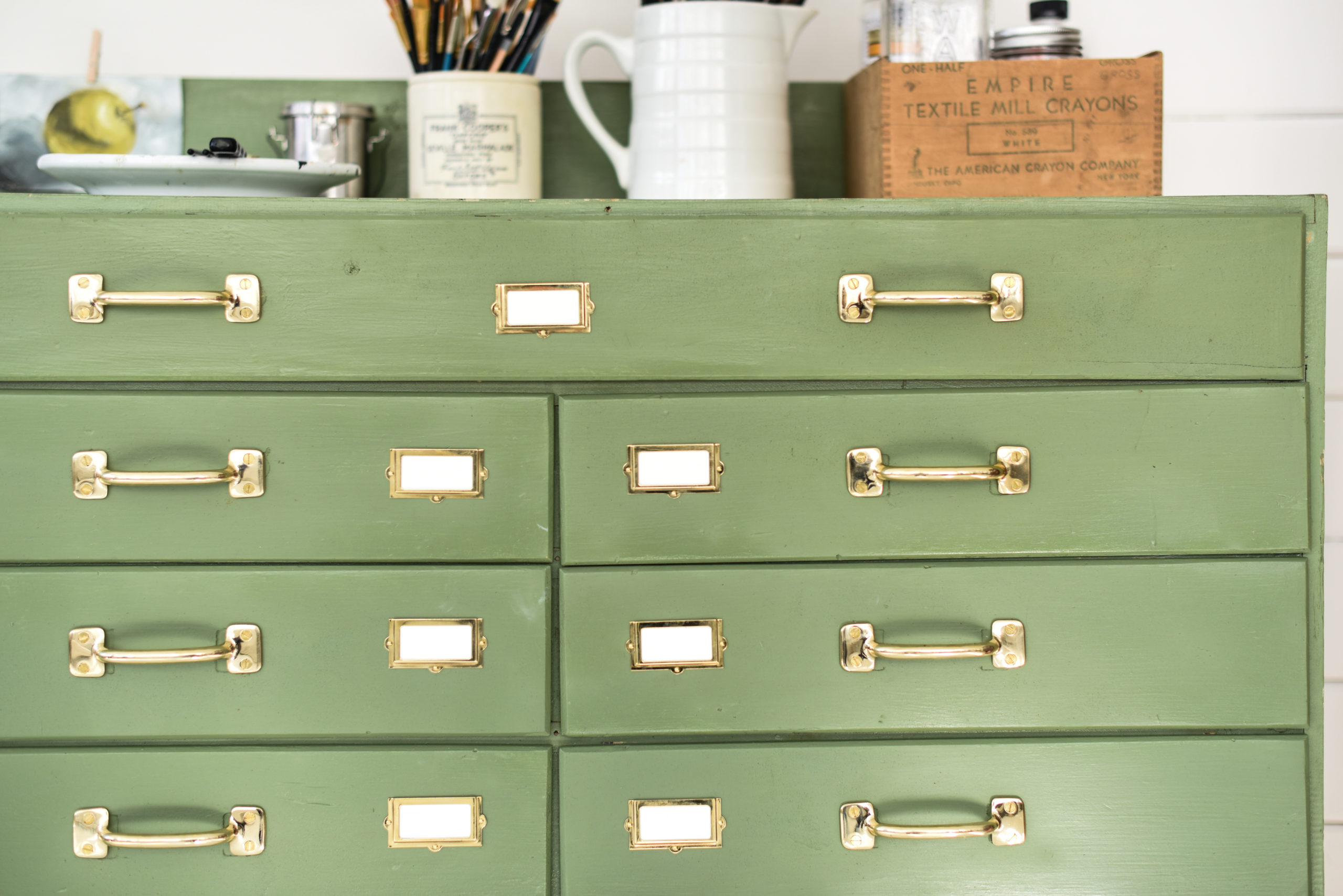 green emerald velvet dress Green Bernhardt Campaign Dresser – Lucketts Store main image 0