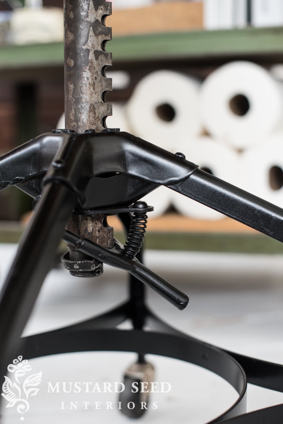antique toledo drafting stool | miss mustard seed