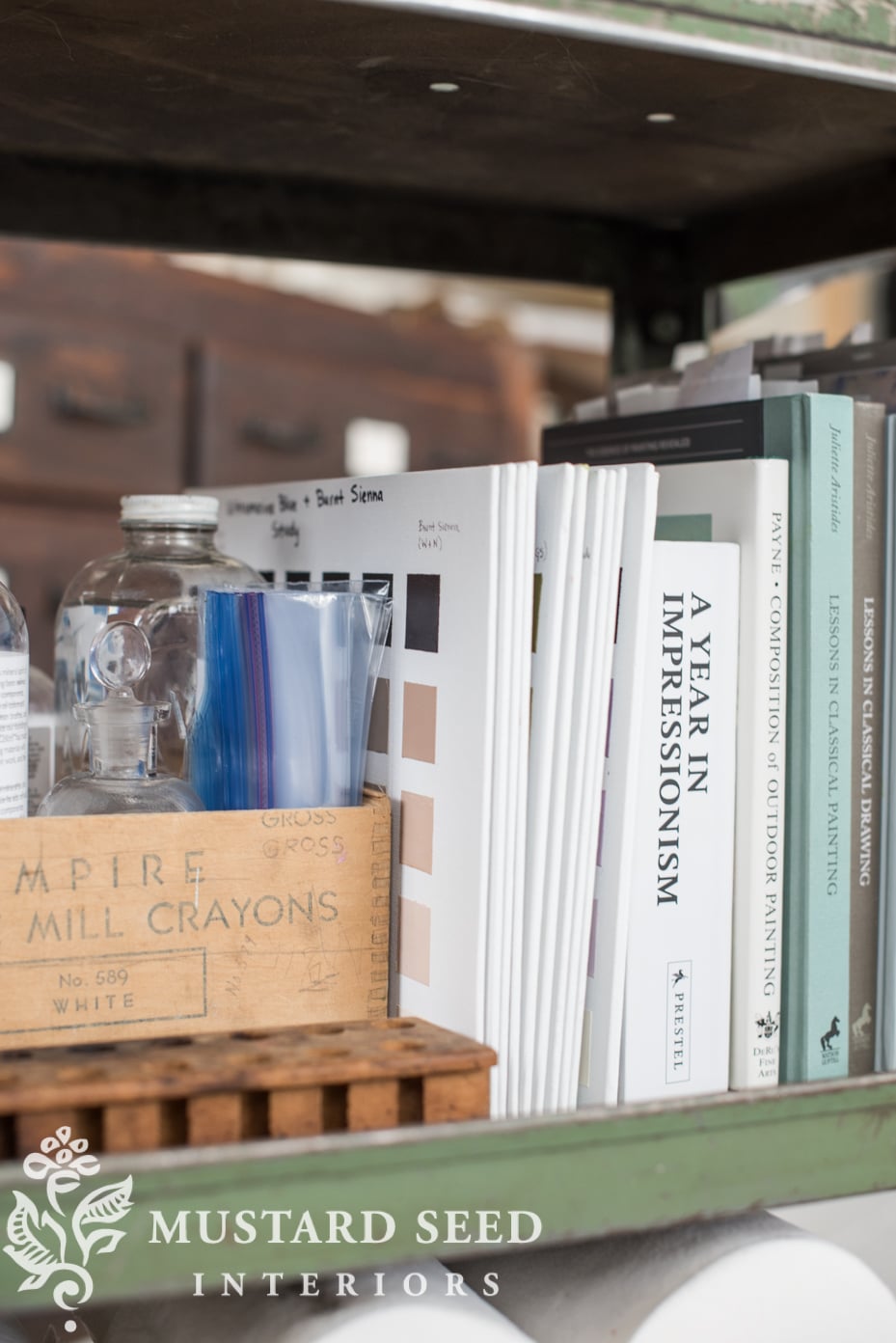 vintage equipto rolling cart | art studio | miss mustard seed
