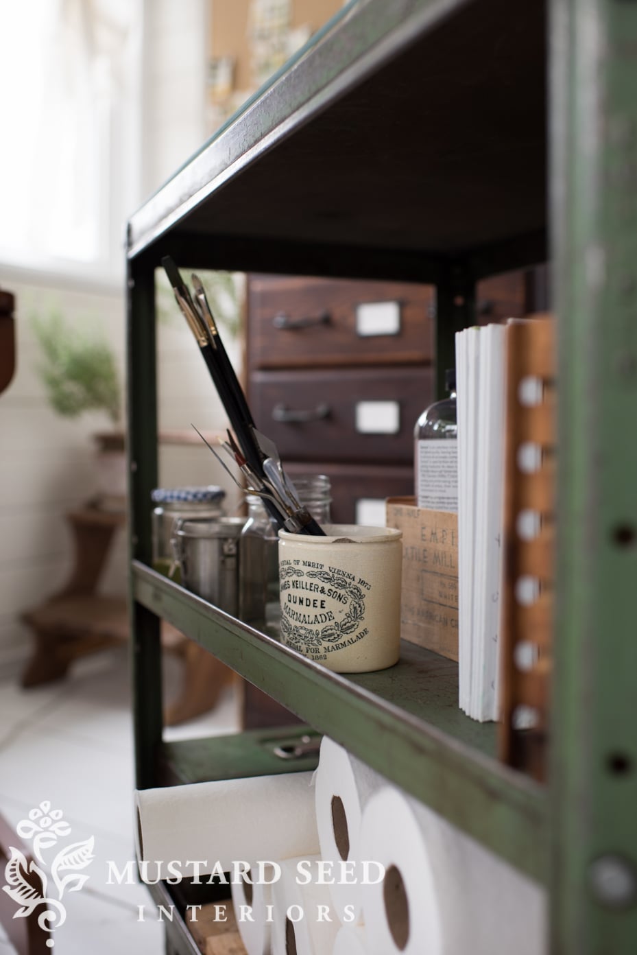 vintage equipto rolling cart | art studio | miss mustard seed