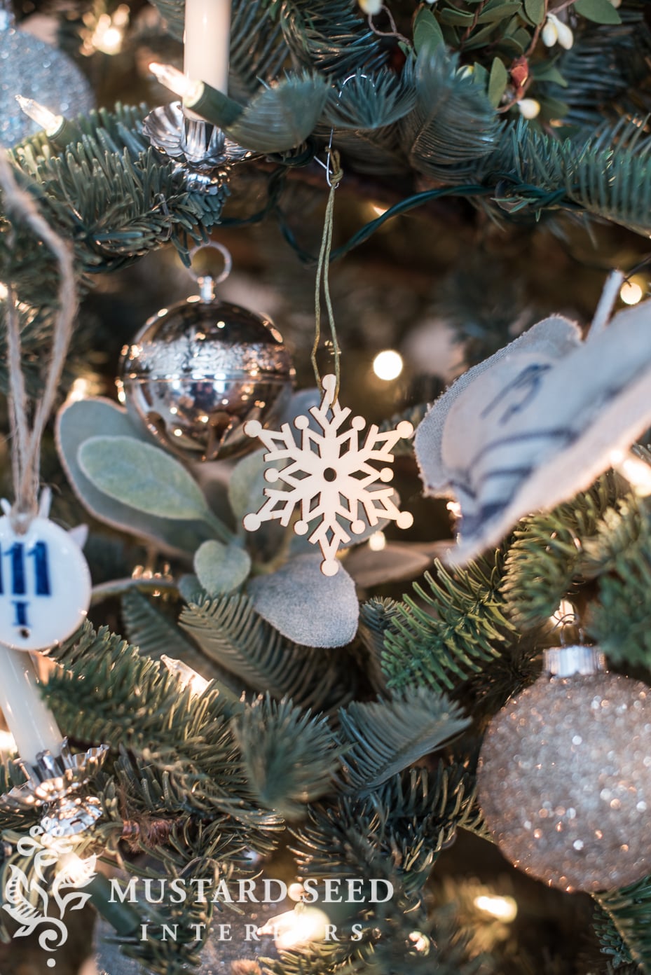 wood snowflakes | christmas decorating living room | missmustardseed.com