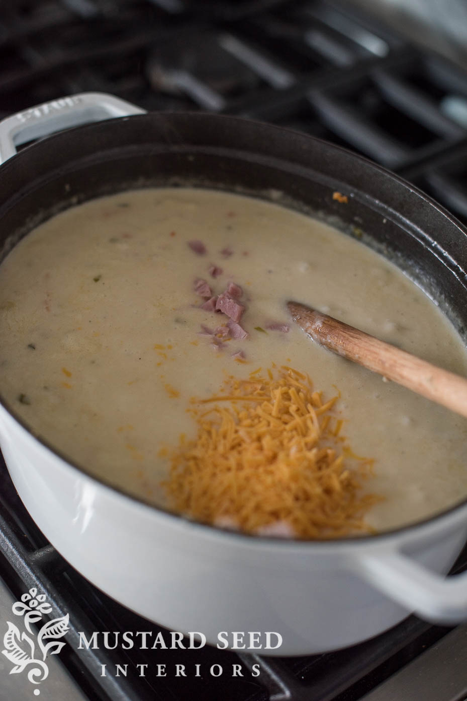Easy Potato Soup | Add Ham and Cheese | missmustardseed.com