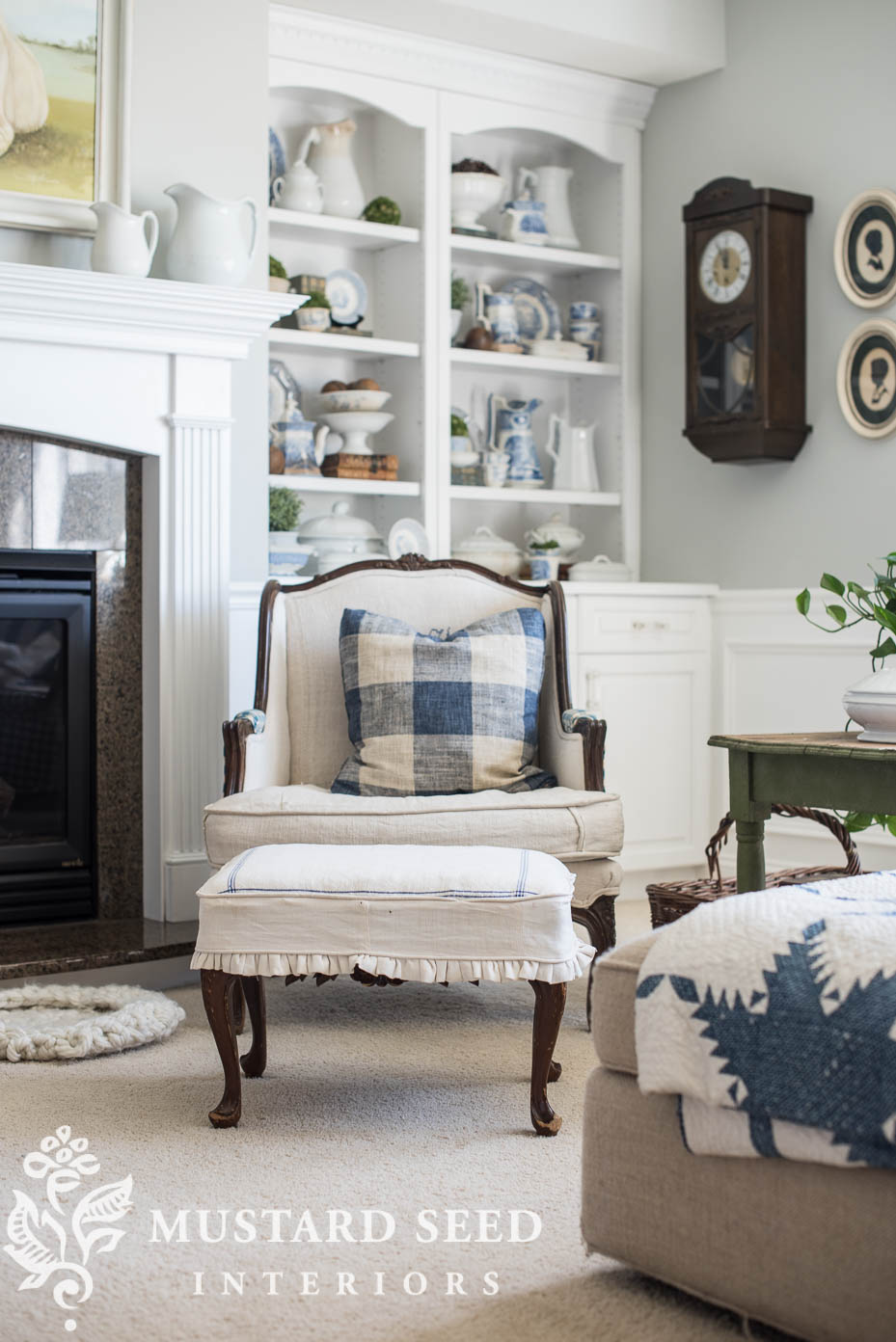 Repaired Ottoman Slipcover Miss Mustard Seed