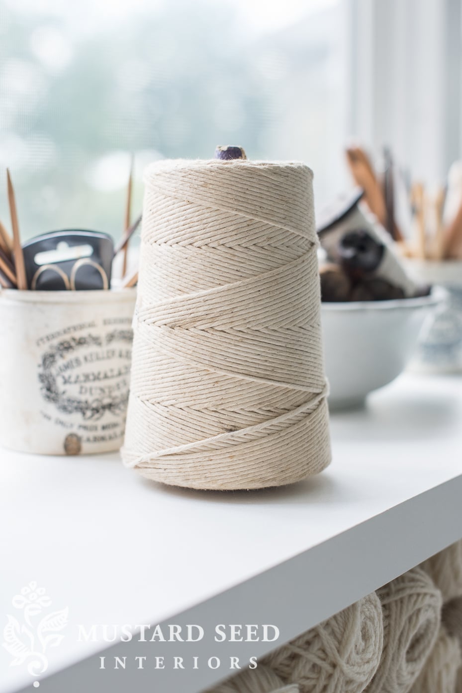 antique cotton twine spool miss mustard seed