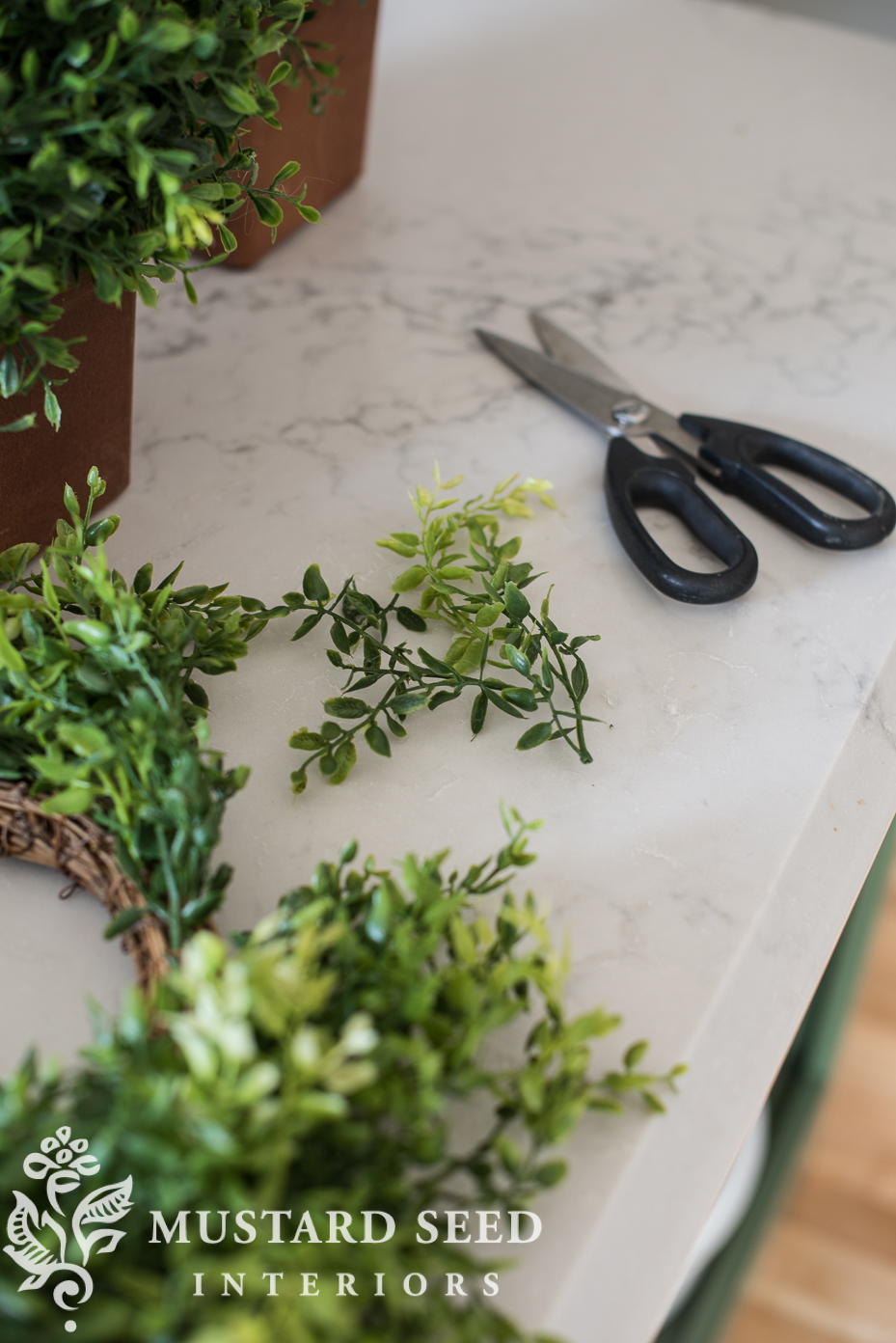faux boxwood topiaries | miss mustard seed