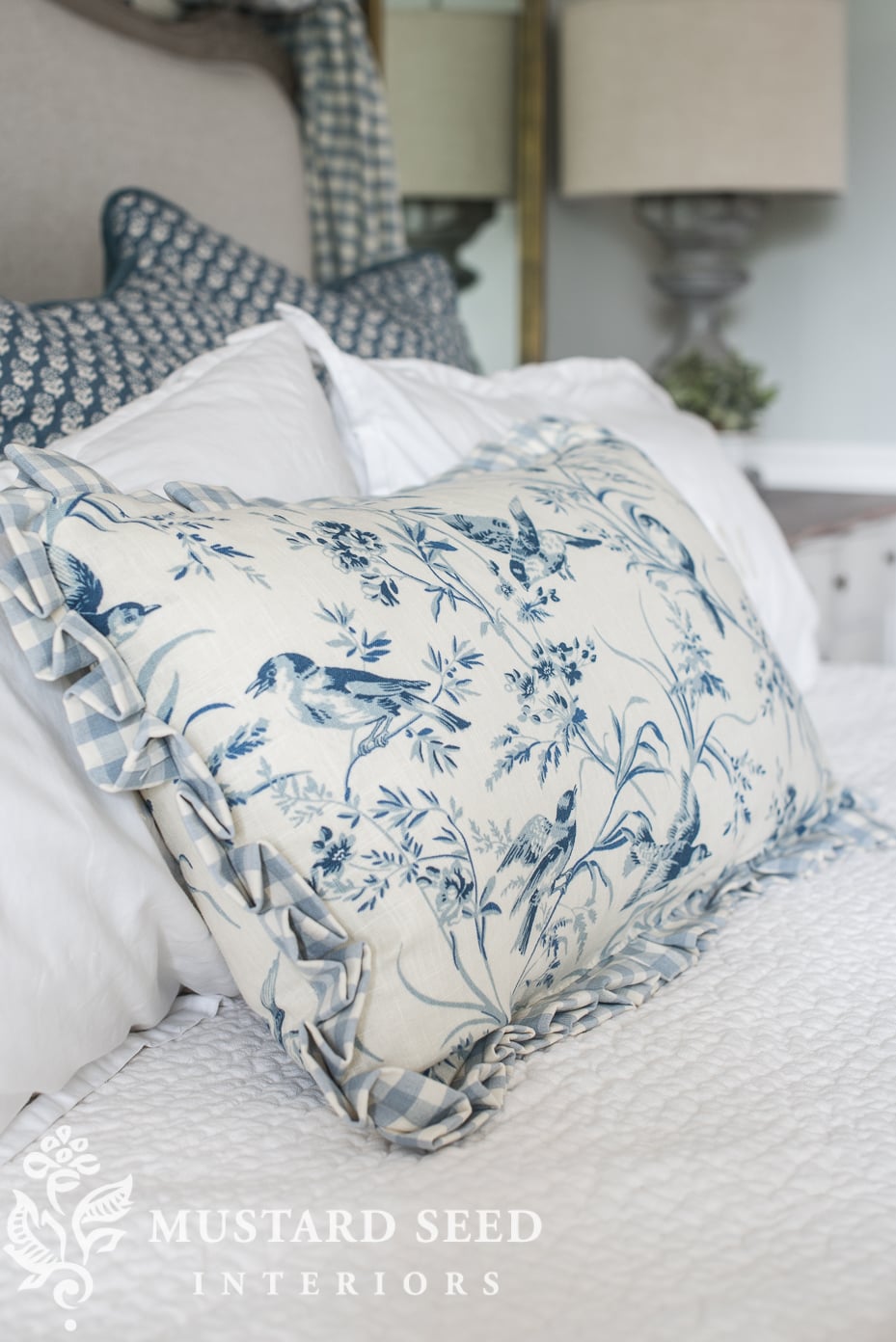 blue & white | aviary toile | miss mustard seed