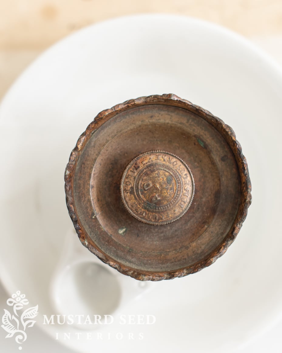 antique porcelain French pump ink well | miss mustard seed