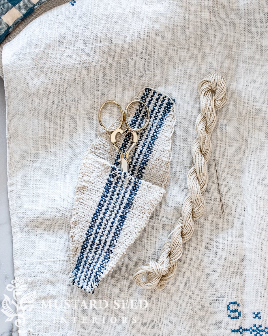 DIY embroidery scissors case out of fabric scraps | miss mustard seed