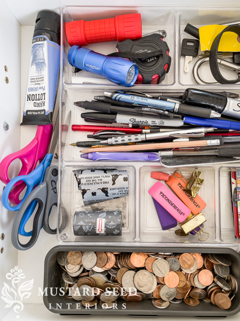 junk drawer | organizing February | miss mustard seed