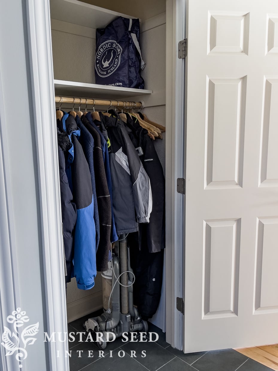 coat closet | organizing February | miss mustard seed