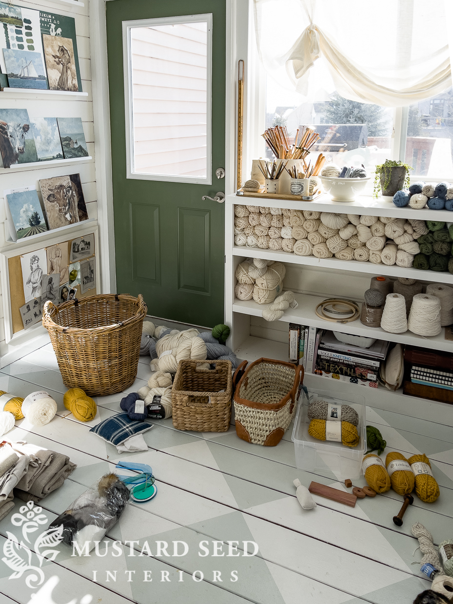 studio organization | storing yarn | miss mustard seed