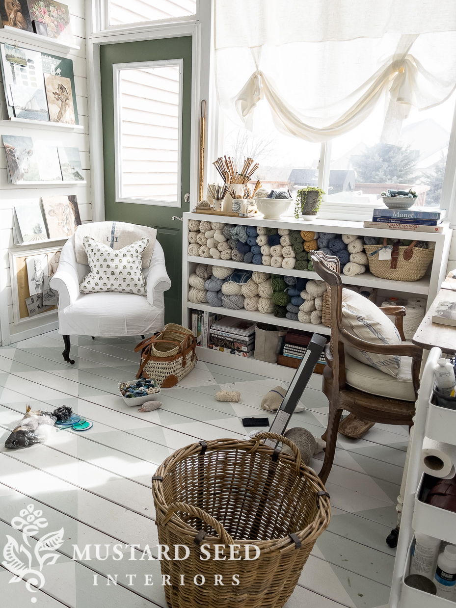 studio organization | storing yarn | miss mustard seed