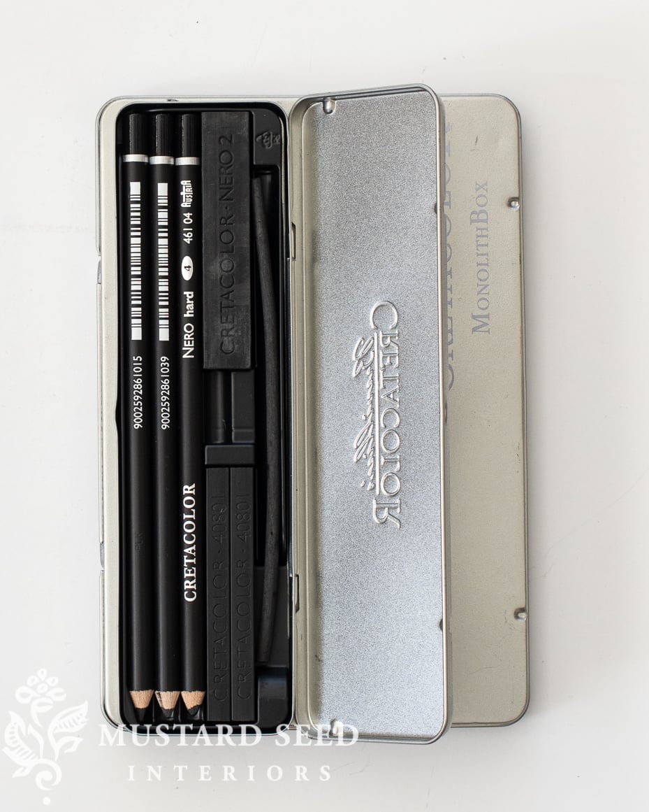 used art supply sale | pencil & charcoal lot | miss mustard seed
