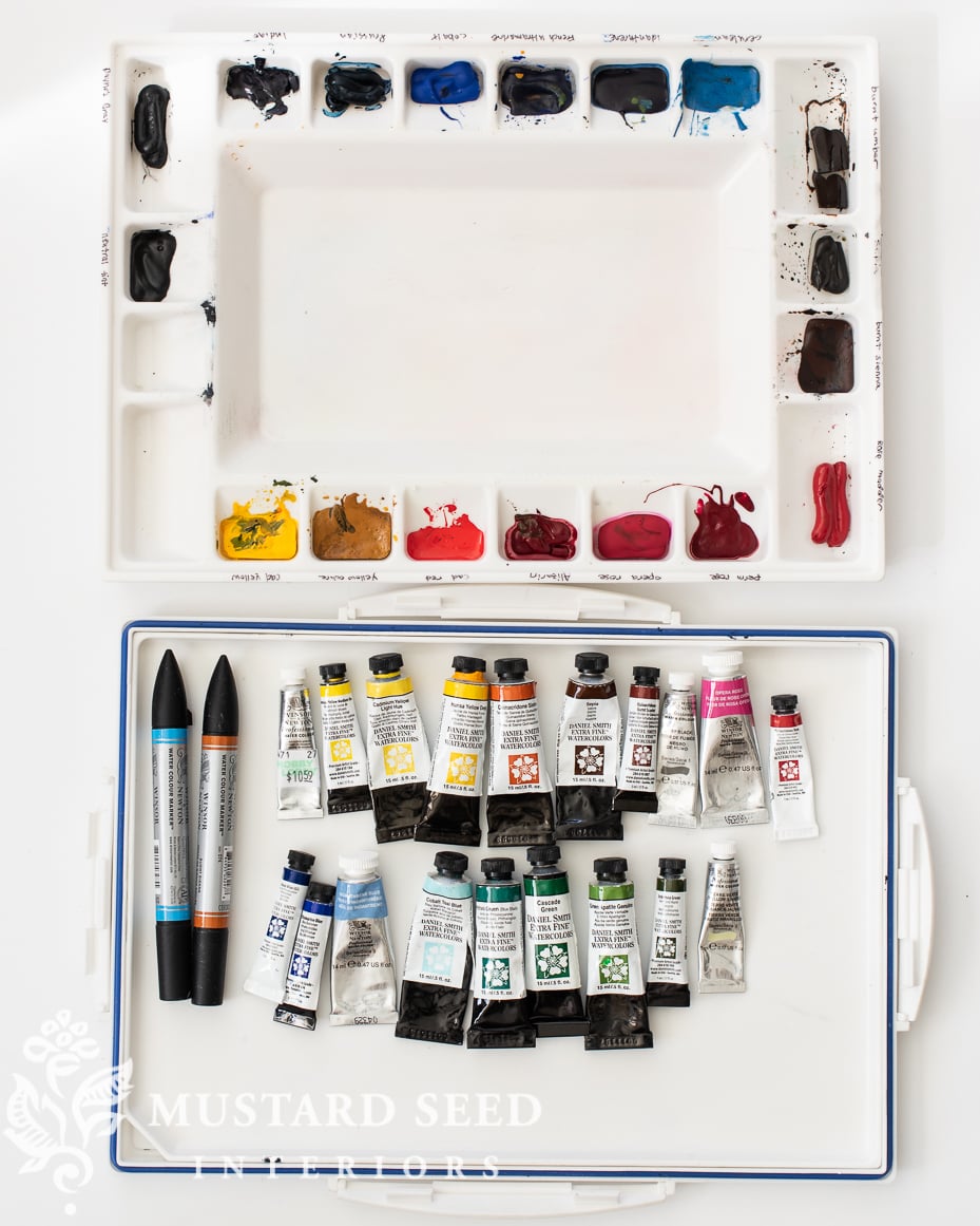 used art supply sale | watercolor lot | miss mustard seed