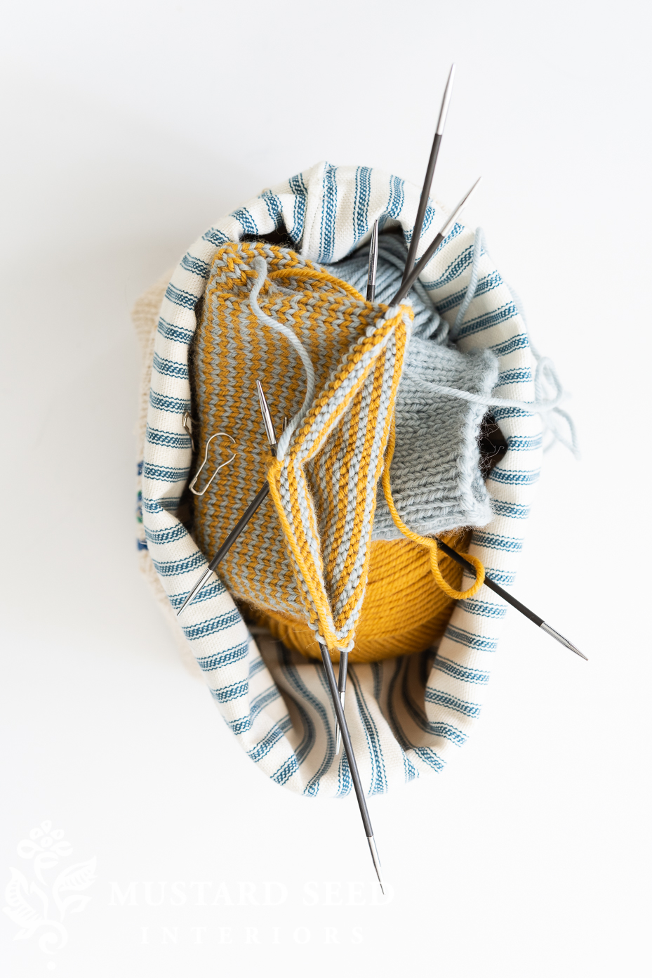knitting socks | project bag | miss mustard seed