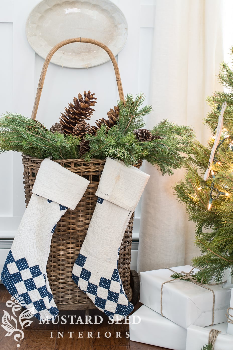 decorating with antique quilts | blue and white | miss mustard seed