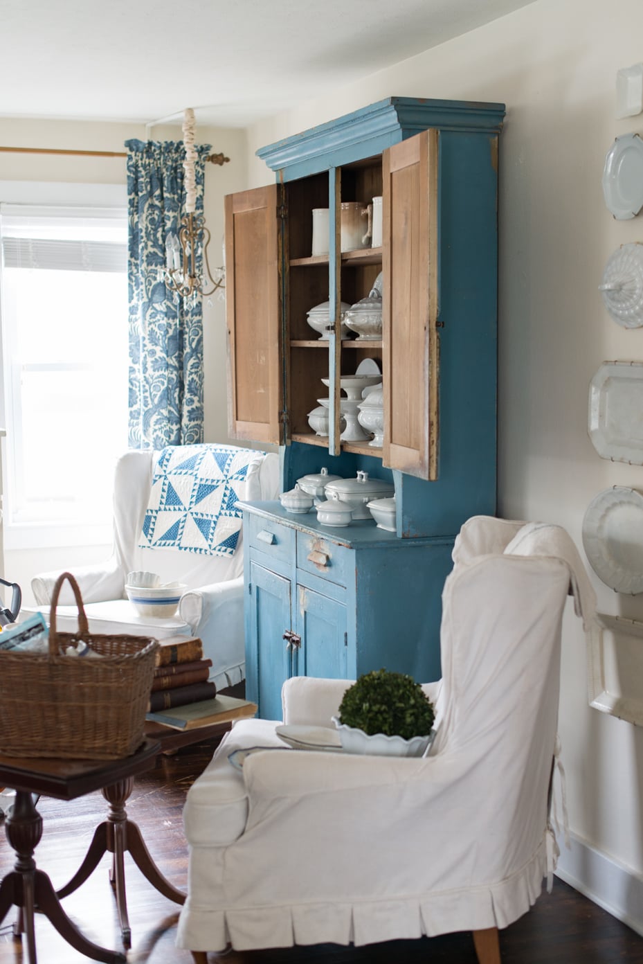 tucker resist chambray fabric curtains | miss mustard seed
