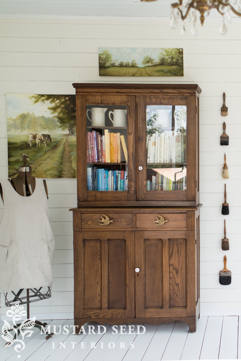 decorating with antique paint brushes | miss mustard seed