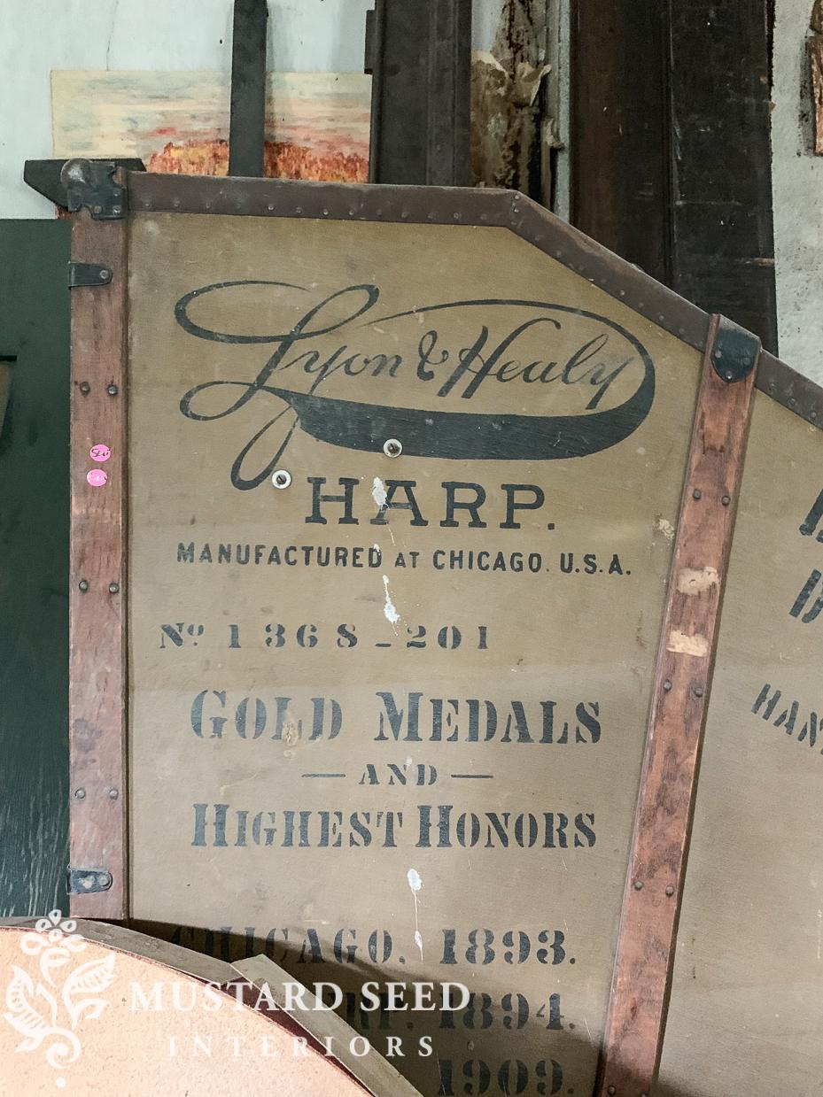 estate sale harp box | miss mustard seed