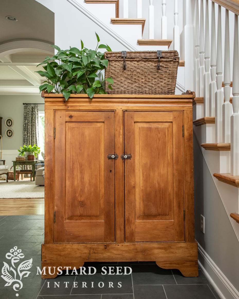 antique pine cabinet | foyer | miss mustard seed