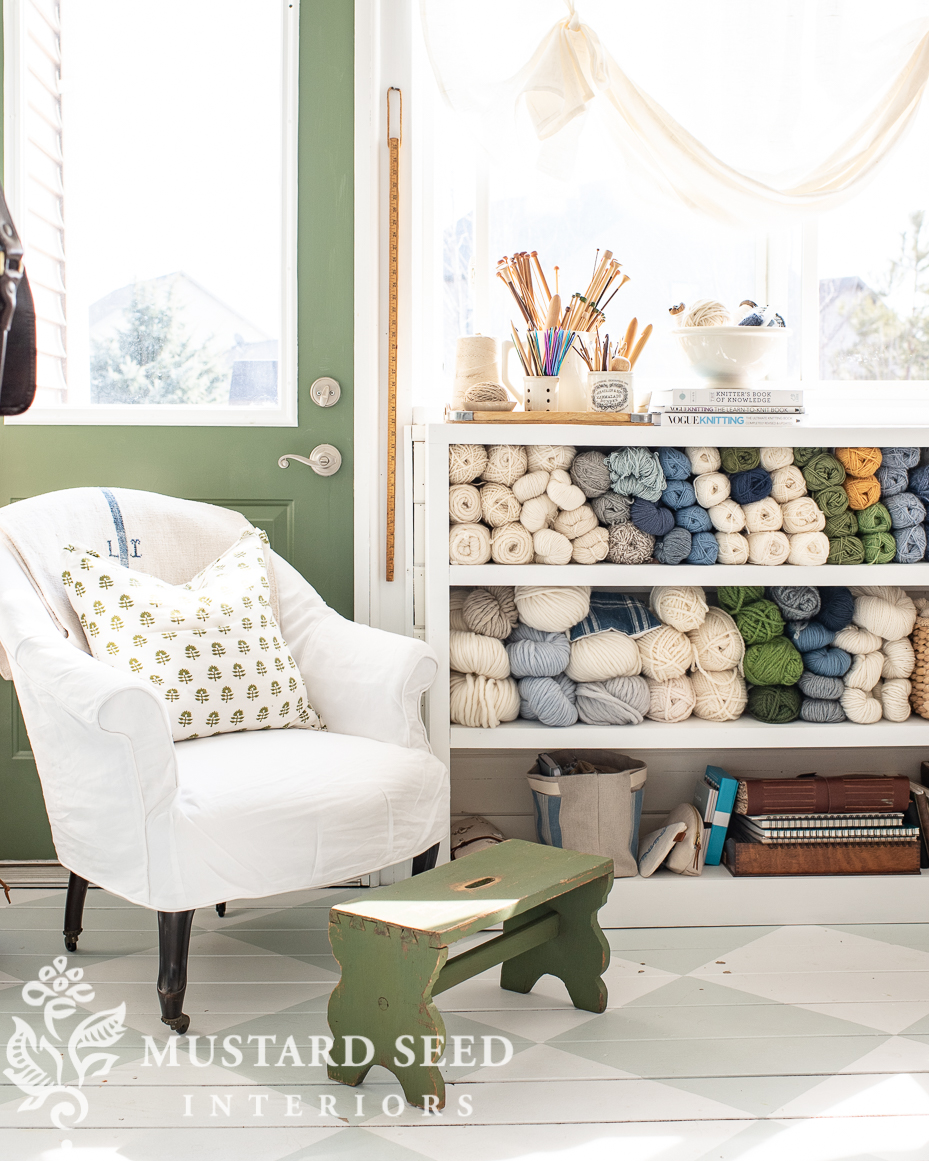 creative art studio | knitting storage | miss mustard seed