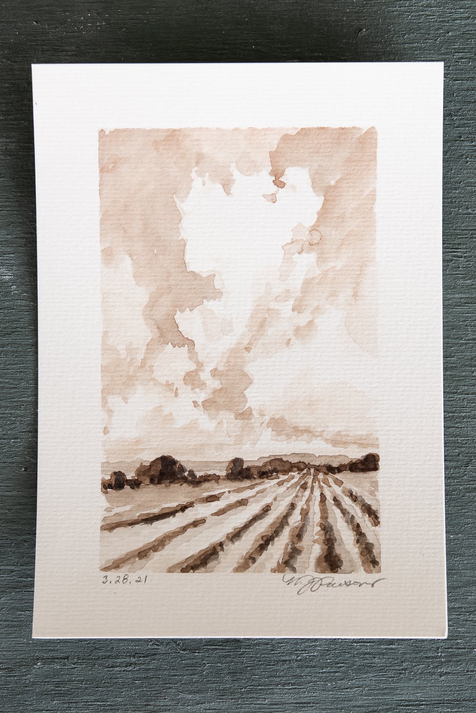original sepia watercolor on paper | marian parsons | miss mustard seed