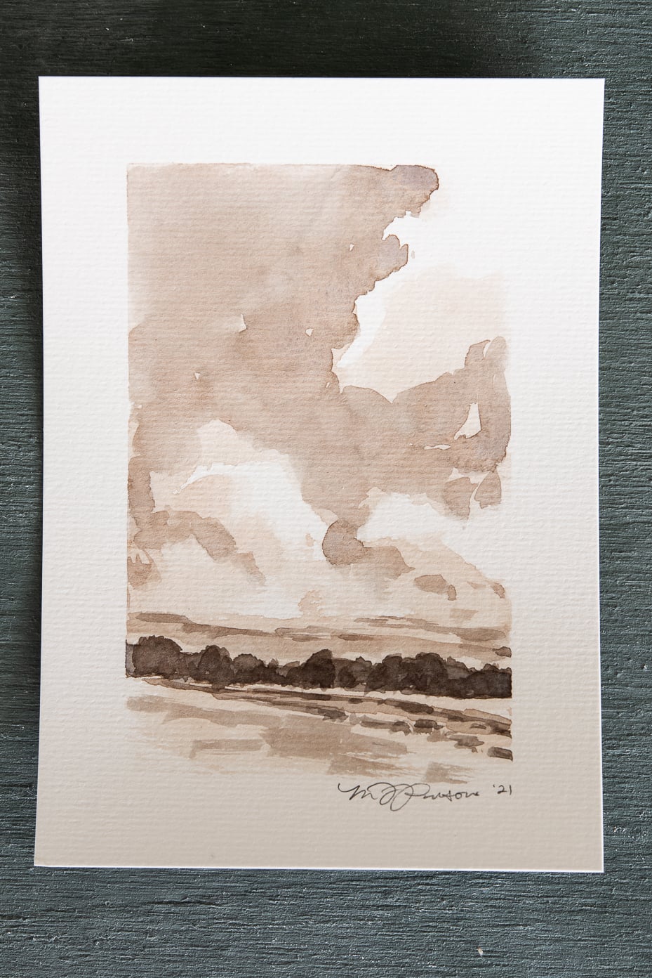 original sepia watercolor on paper | marian parsons | miss mustard seed