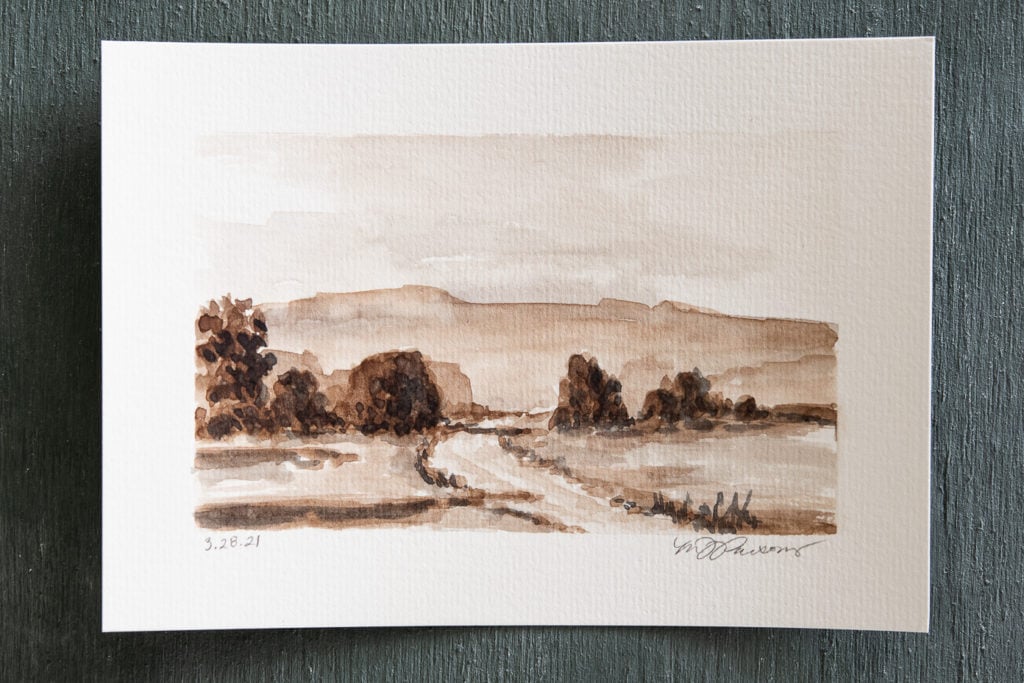 original sepia watercolor on paper | marian parsons | miss mustard seed