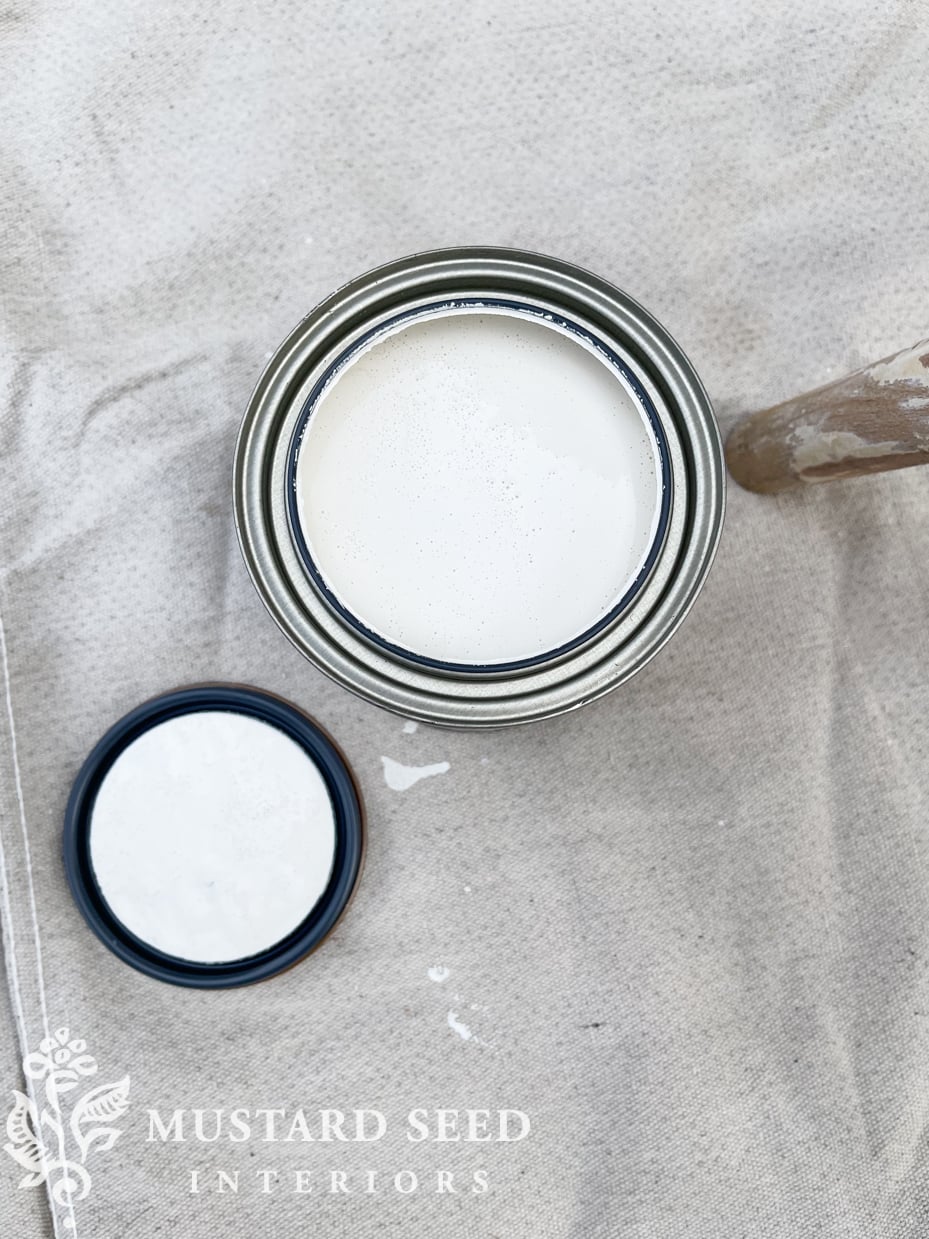 furniture makeover | painting an old stool | mango paint | sophia white | miss mustard seed
