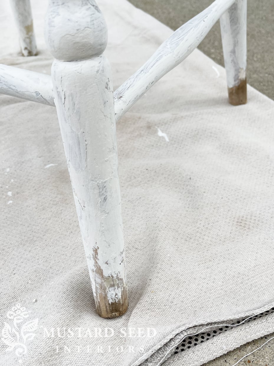 furniture makeover | painting an old stool | miss mustard seed