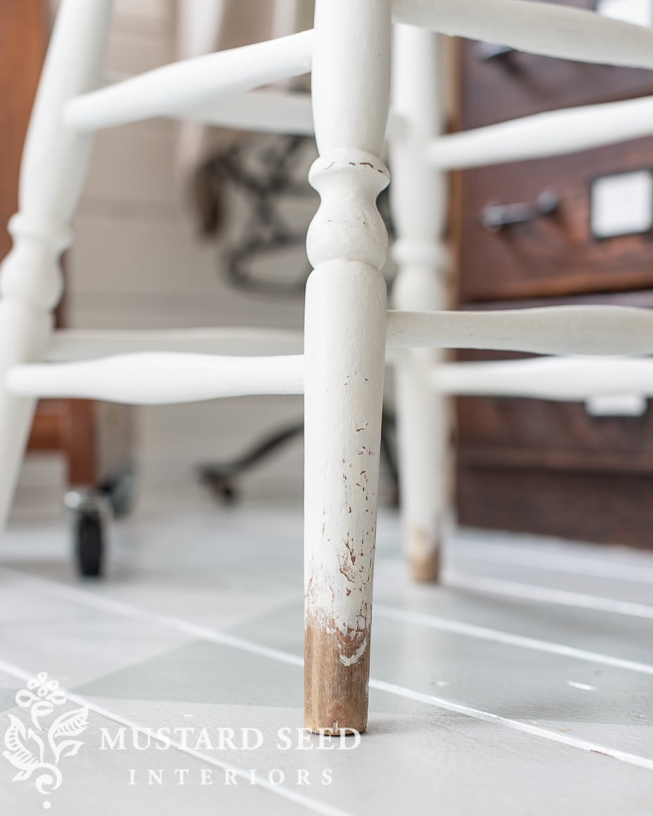 furniture makeover | painting an old stool | miss mustard seed