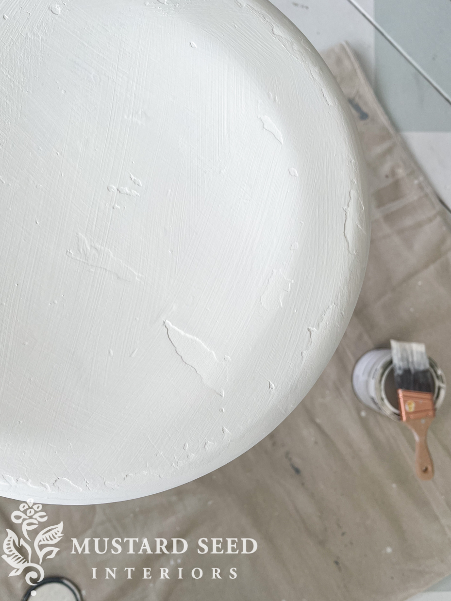 furniture makeover | painting an old stool | miss mustard seed