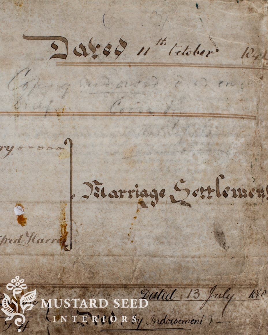 framed antique indenture | miss mustard seed