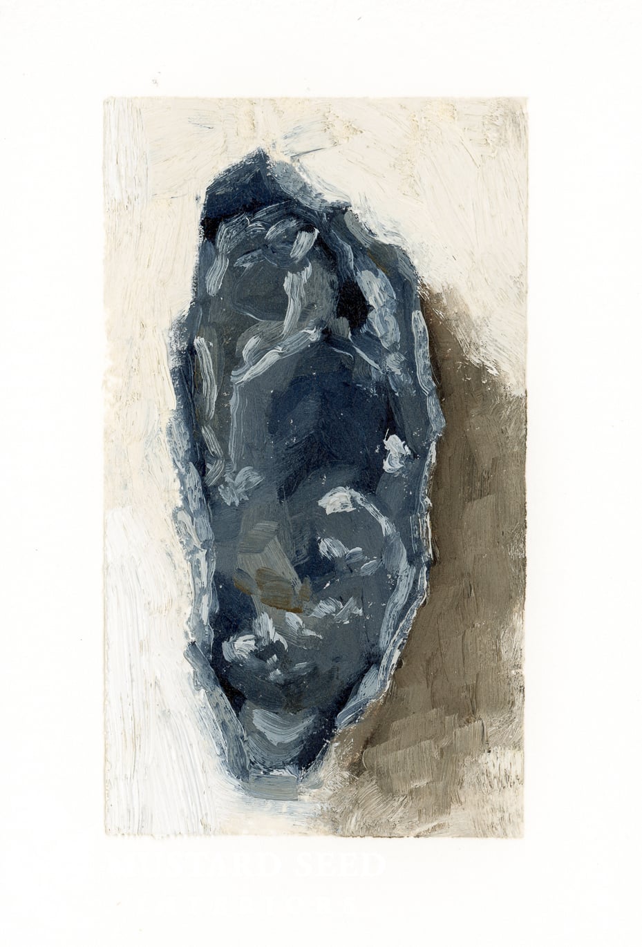 original oil painting | oyster shell | miss mustard seed