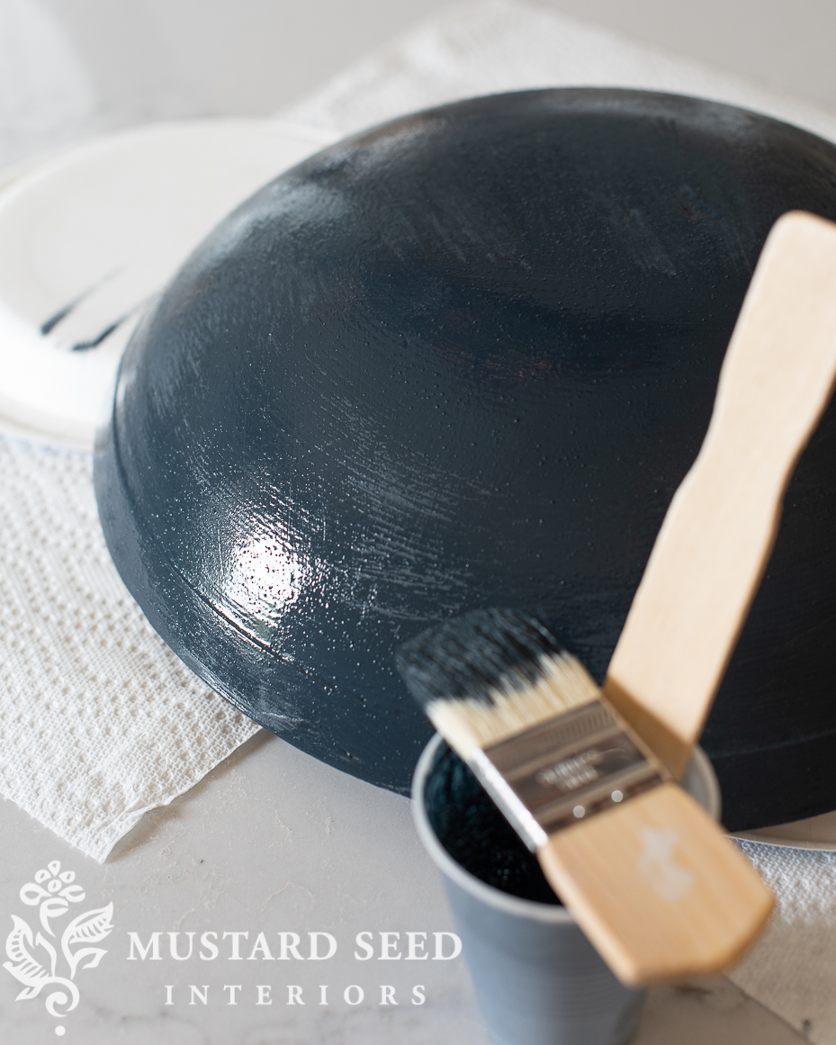 painting a vintage wood dough bowl | miss mustard seed