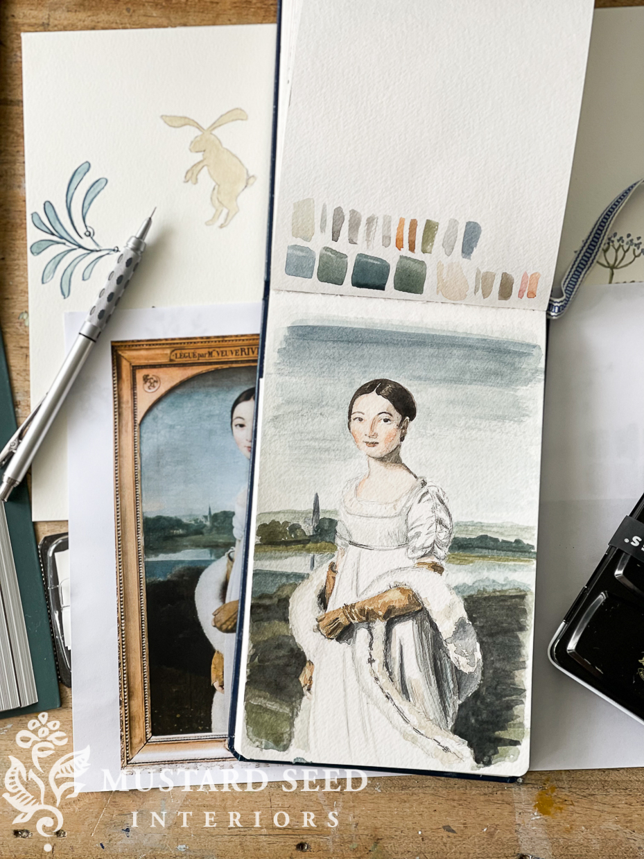 sketchbook tour | louvre watercolor study | miss mustard seed