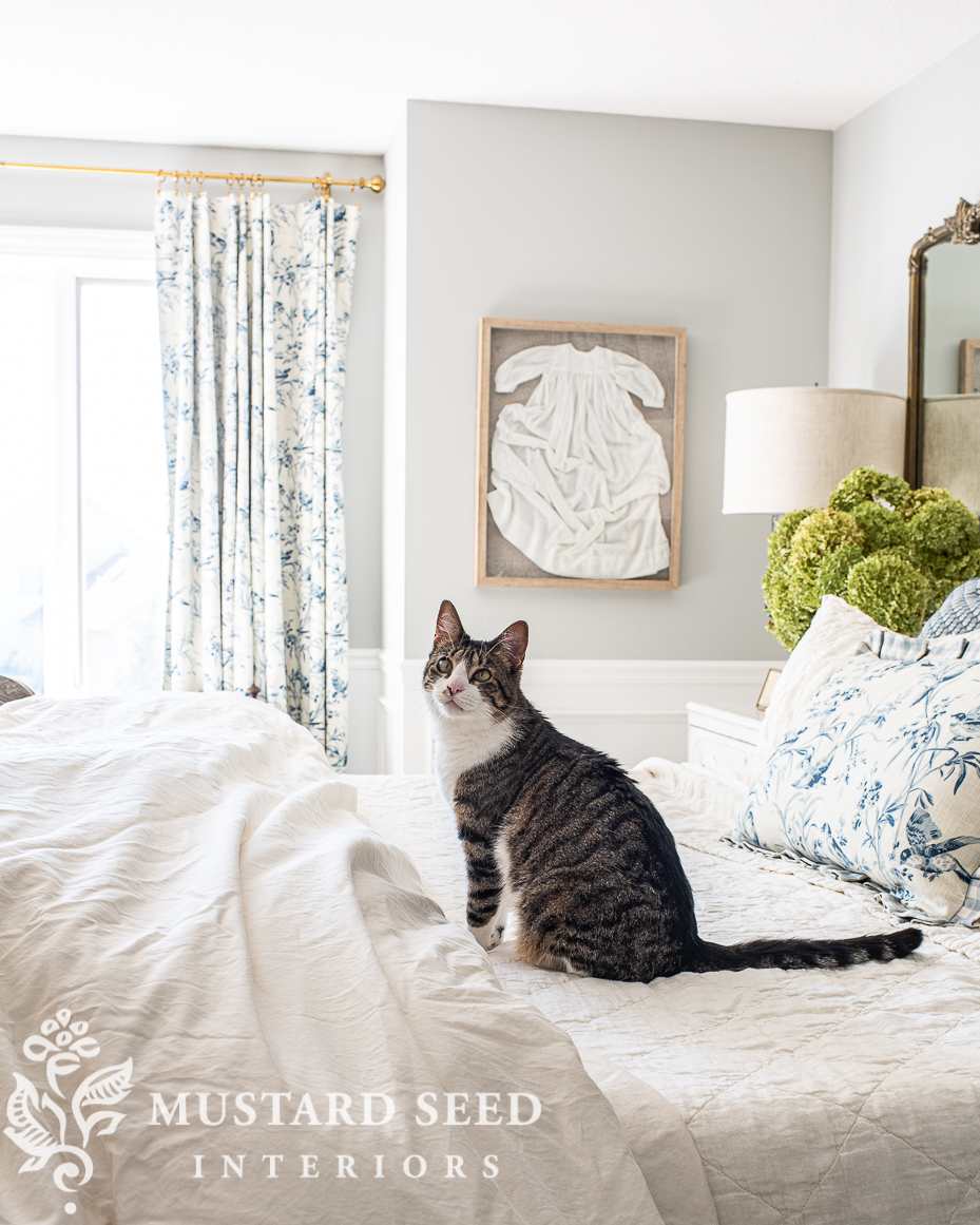 brooklinen bedding | blue and white bedroom | miss mustard seed