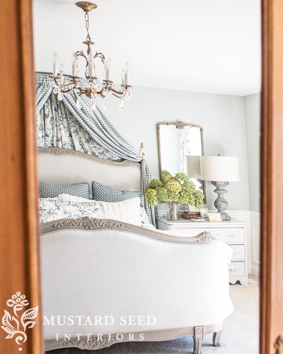 brooklinen bedding | blue and white bedroom | miss mustard seed