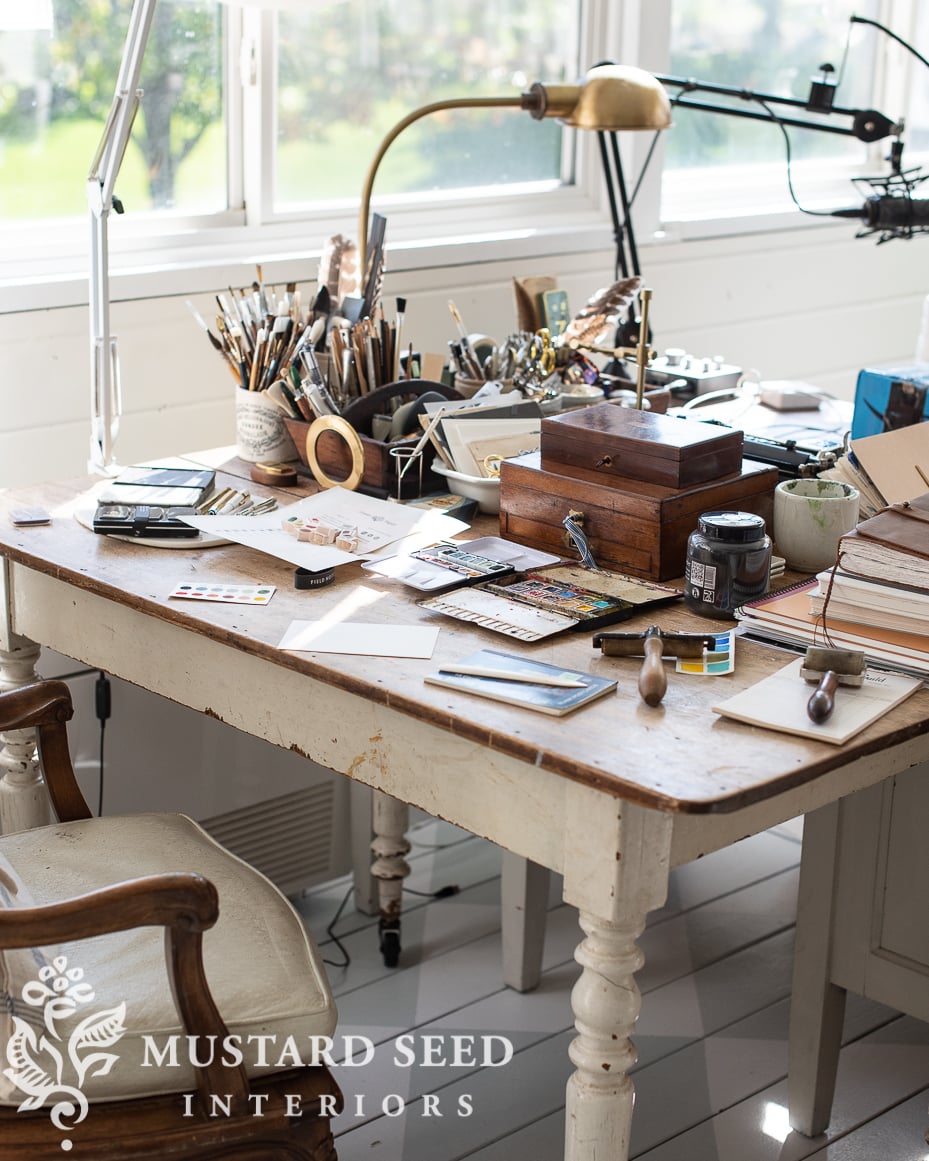 art studio work table | miss mustard seed