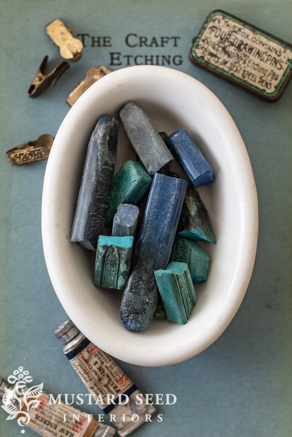 blue and green sealing wax | miss mustard seed