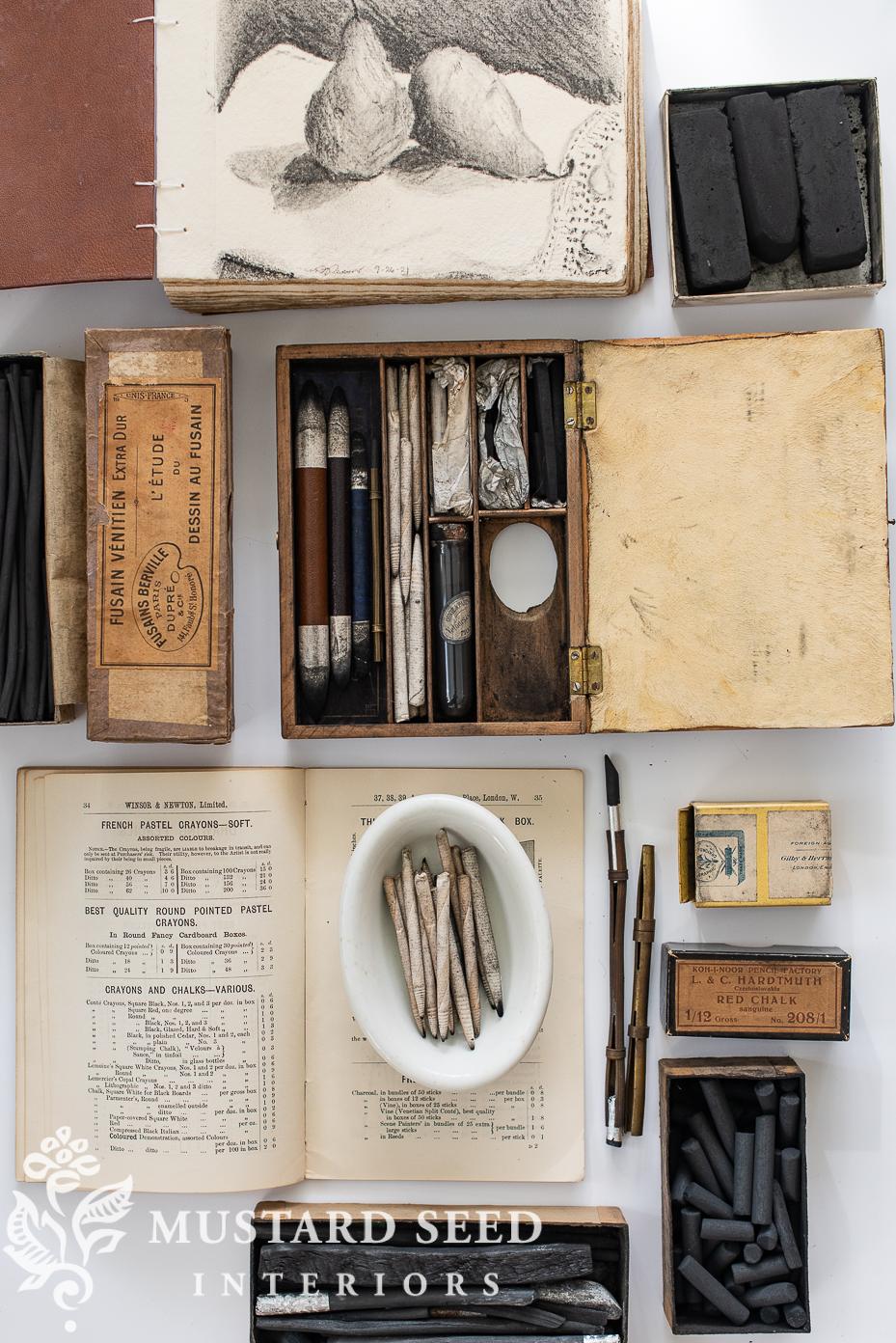antique charcoal pochade box | miss mustard seed