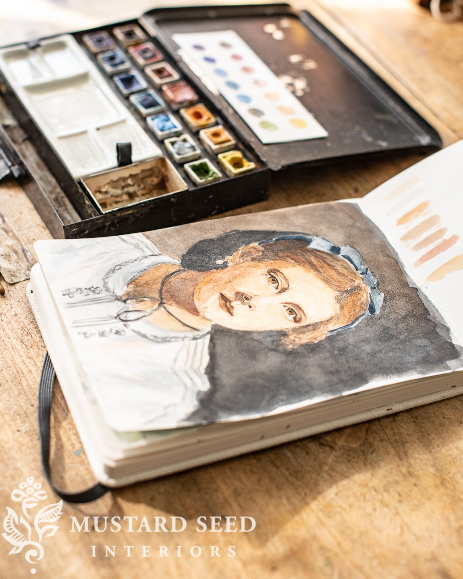 vintage japanned watercolor box | art supplies | miss mustard seed