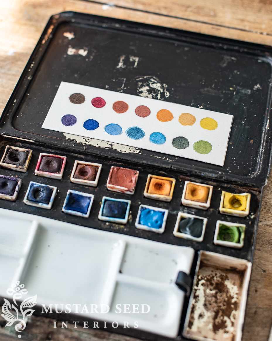 vintage japanned watercolor box | art supplies | miss mustard seed
