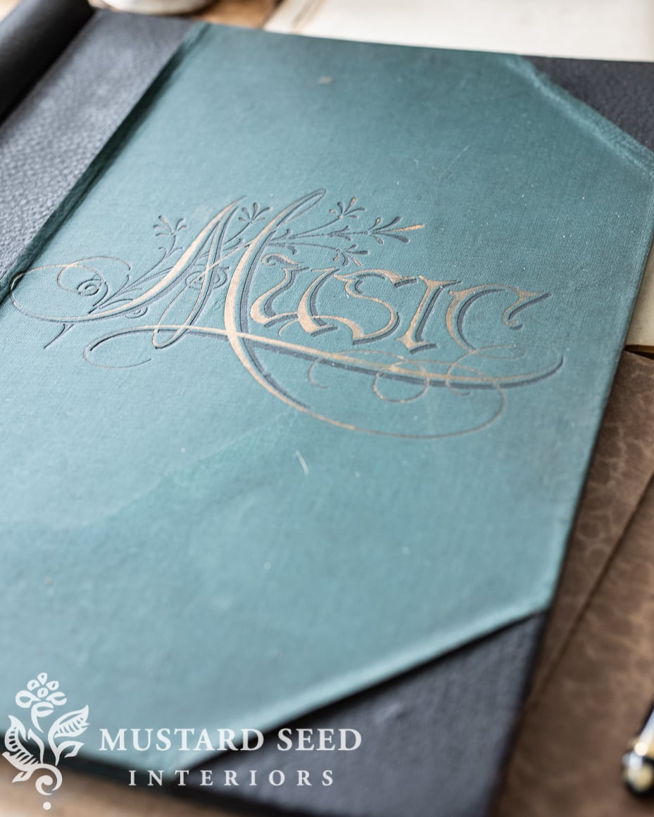 antique music book folder | miss mustard seed