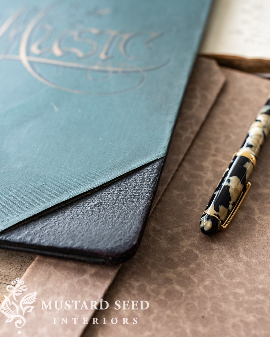 antique music book folder | miss mustard seed