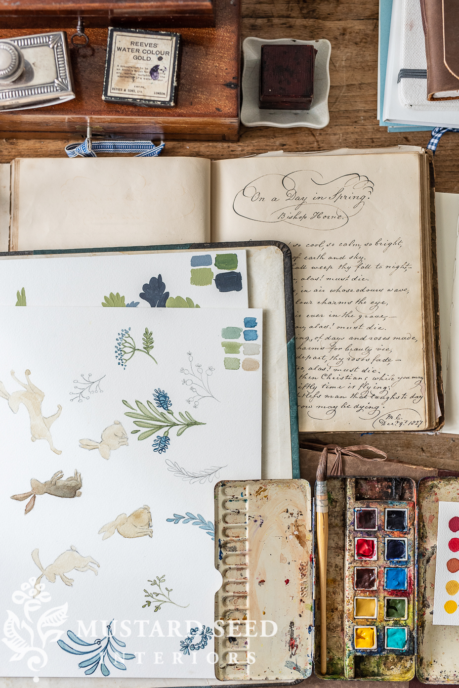 antique music book turned sketchbook or drawing board | miss mustard seed