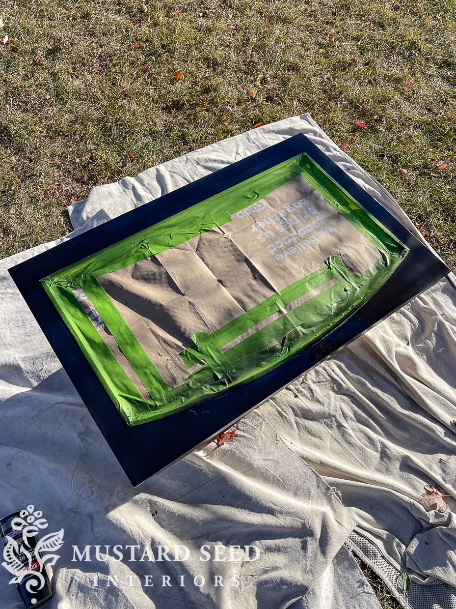 painting a metal gas fireplace surround | miss mustard seed