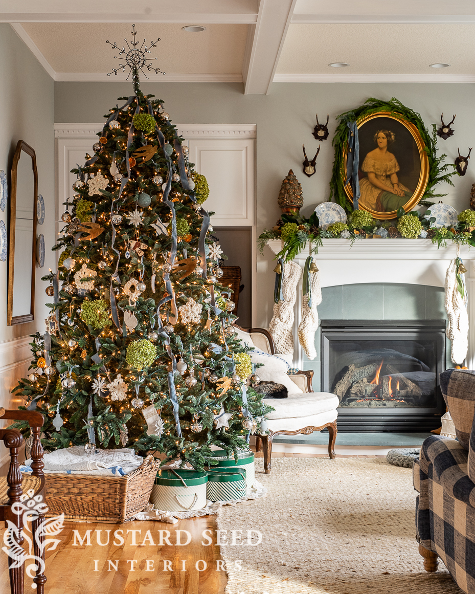 hydrangea and homemade Christmas tree | Balsam Hill Noble Fir | miss mustard seed