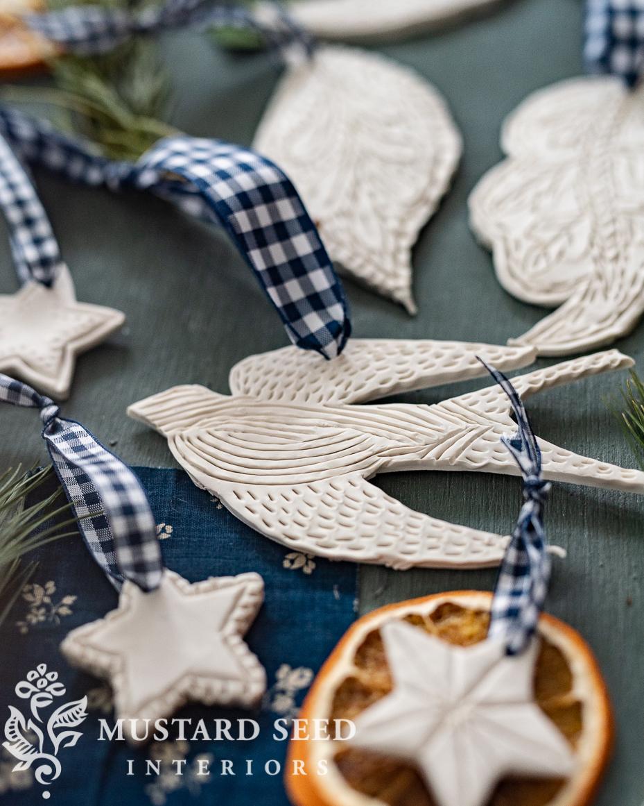 handmade air dry clay ornaments | miss mustard seed