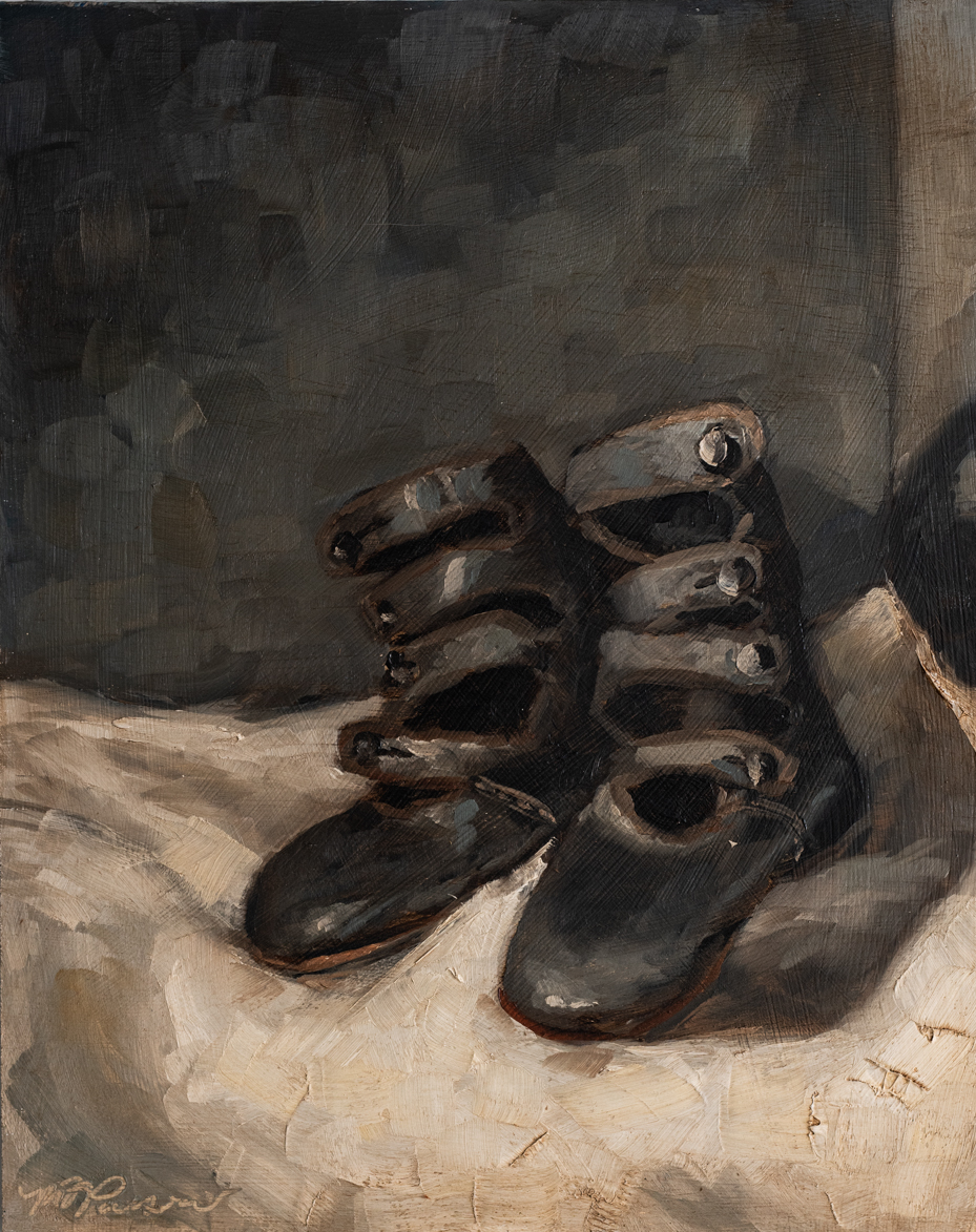 baby shoes | original oil painting | marian parsons | miss mustard seed